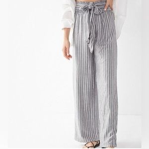 Urban Outfitters tie-belt striped palazzo pants NWT